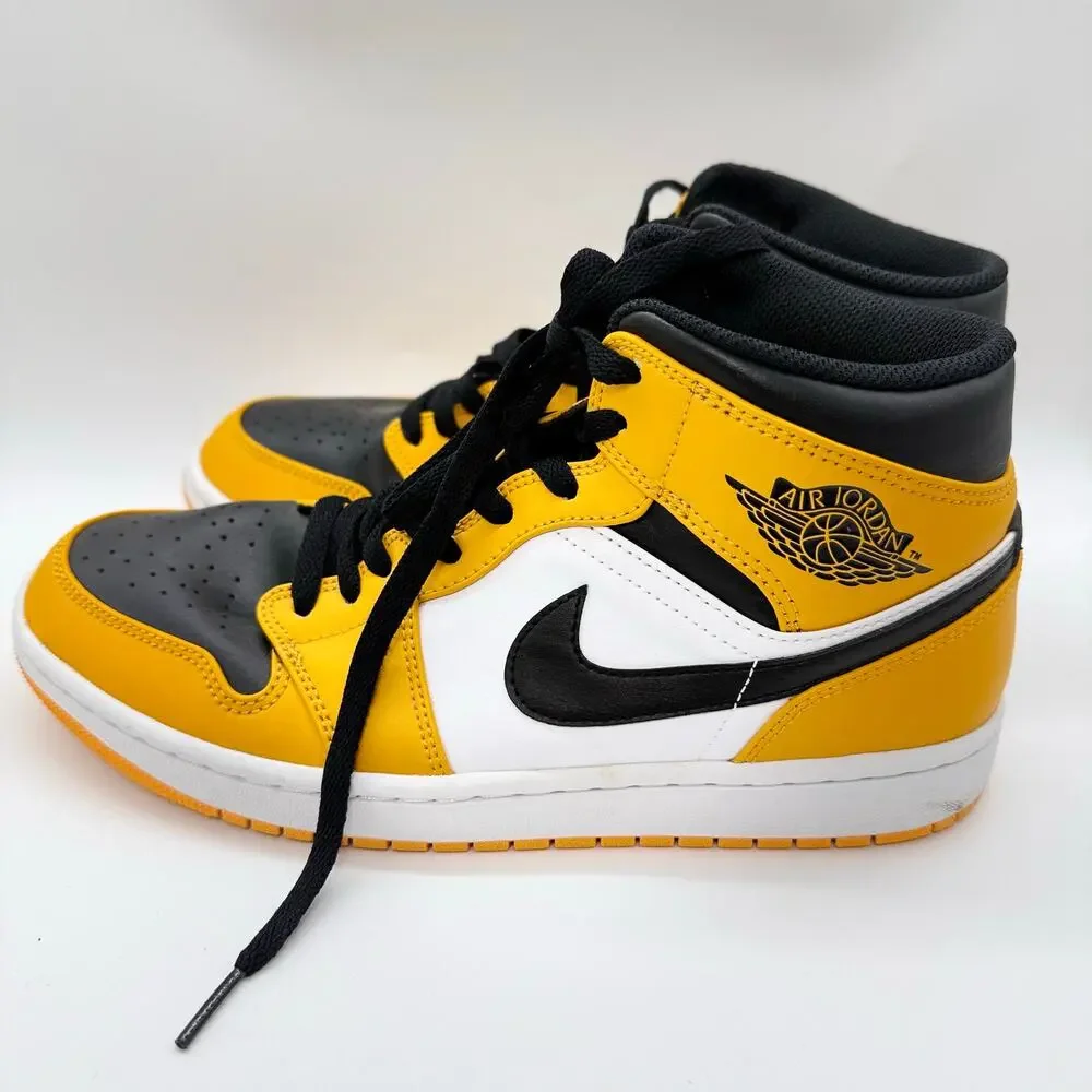 Jordan Sz 9 Men Air Jordan 1 Mid Yellow Toe Taxi (554724-701)